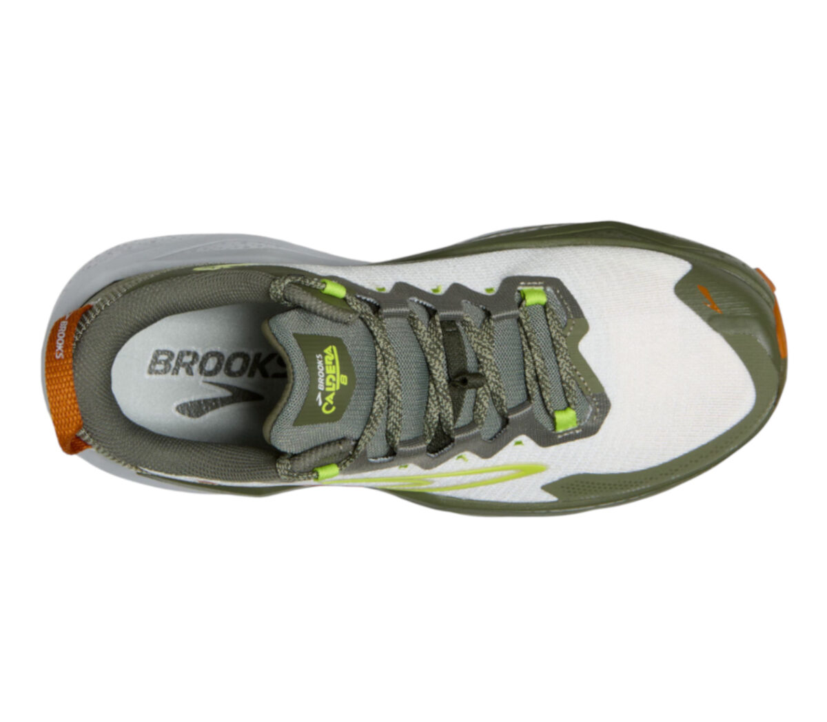 Tomaia Scarpa Brooks Caldera 8 uomo Dusty Olive/Lime/Oyster