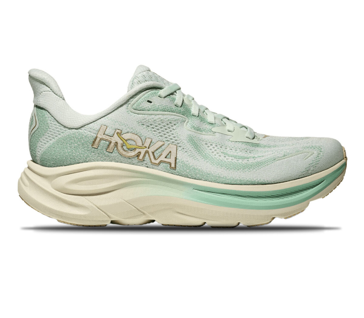 Scarpa Hoka Clifton 10 donna verde beige