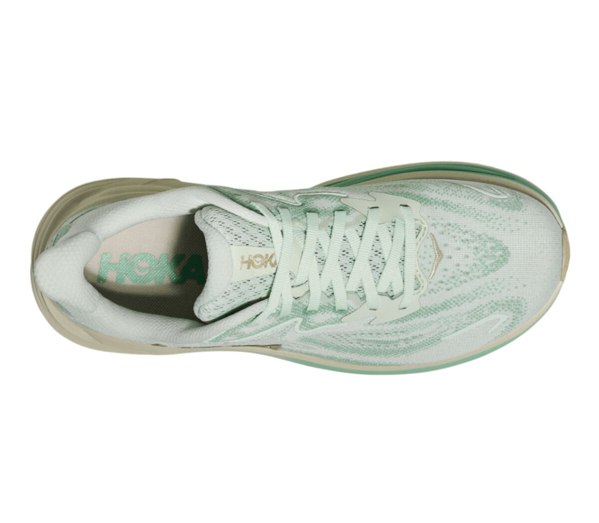 Tomaia Scarpa Hoka Clifton 10 donna verde beige