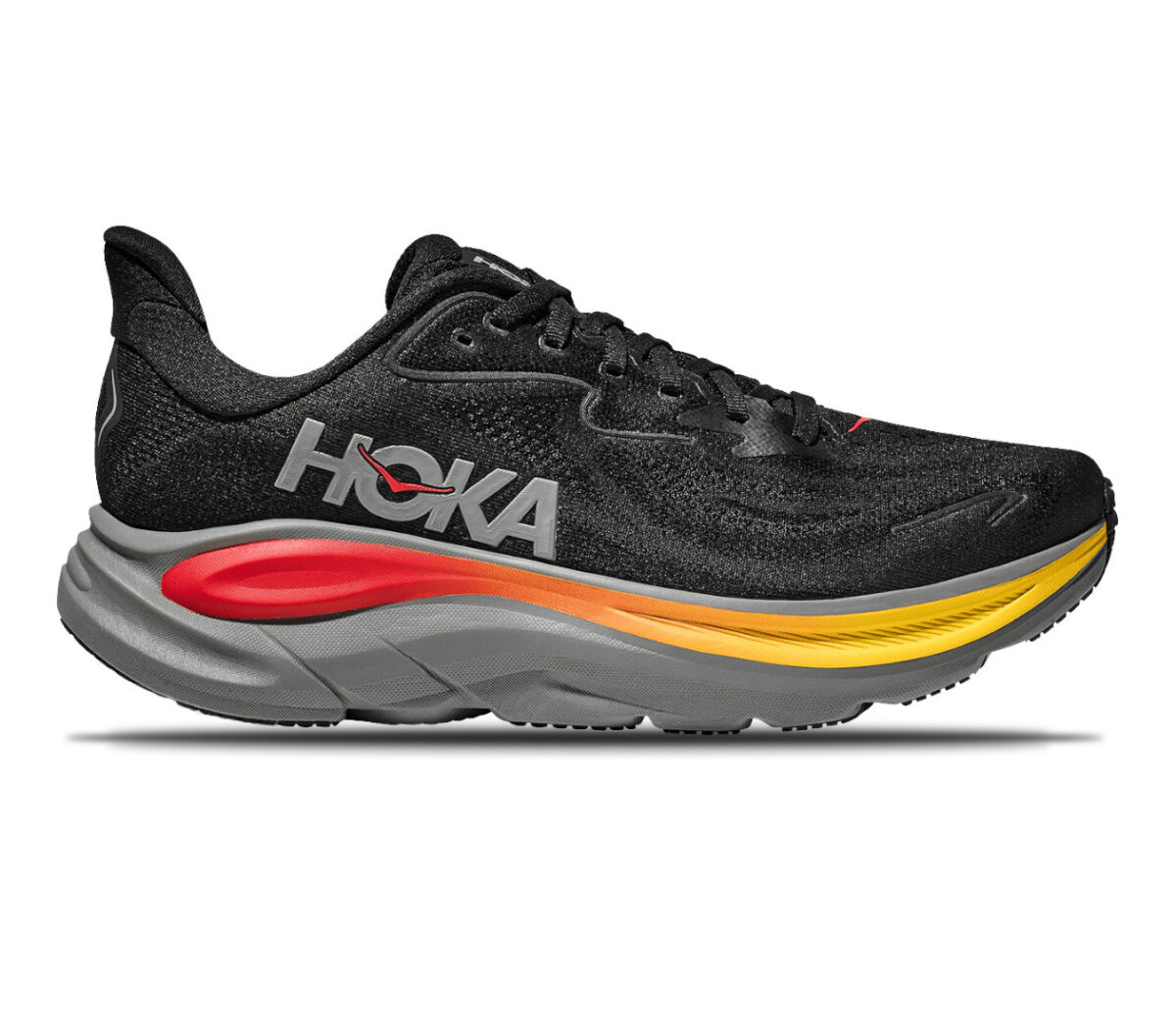 Scarpa Hoka Clifton 10 uomo nera rossa gialla