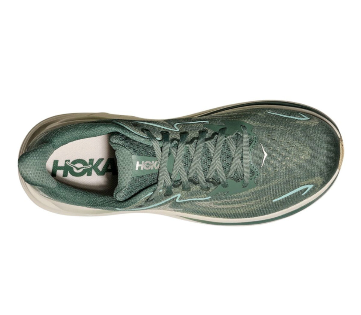 Tomaia Scarpa Hoka Clifton 10 uomo verde beige