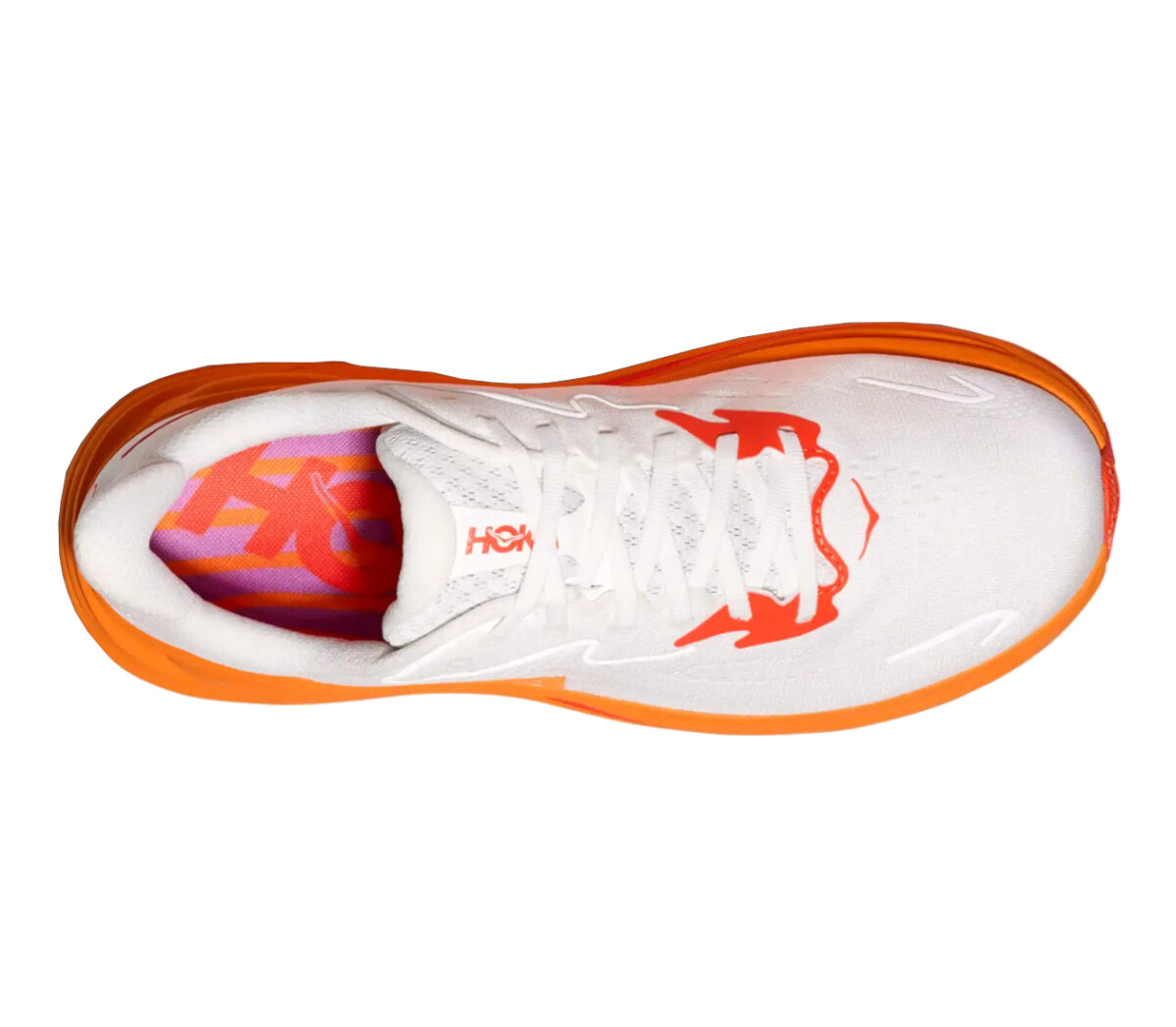 Tomaia Scarpa Hoka Clifton 10 uomo bianca arancione
