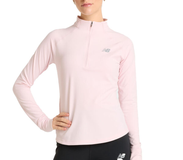 Maglia New Balance Harmony Half Zip donna rosa