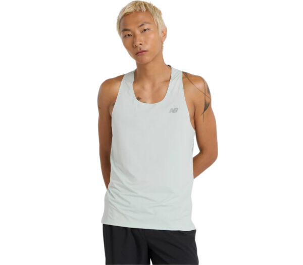 Canotta New Balance Race Day T-shirt uomo clay ash