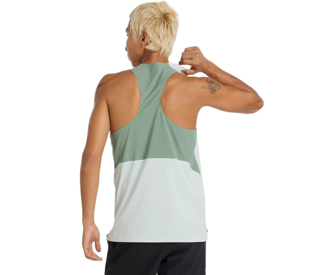 Dietro Canotta New Balance Race Day T-shirt uomo clay ash