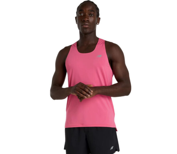 Canotta New Balance Race Day T-shirt uomo dragon berry