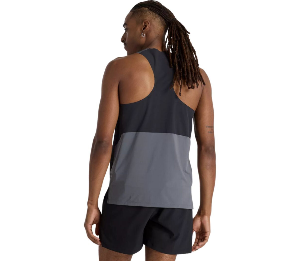 Dietro Canotta New Balance Race Day T-shirt uomo graphite