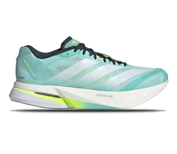 Scarpa Adidas Adizero Boston 13 uomo verde acqua bianca