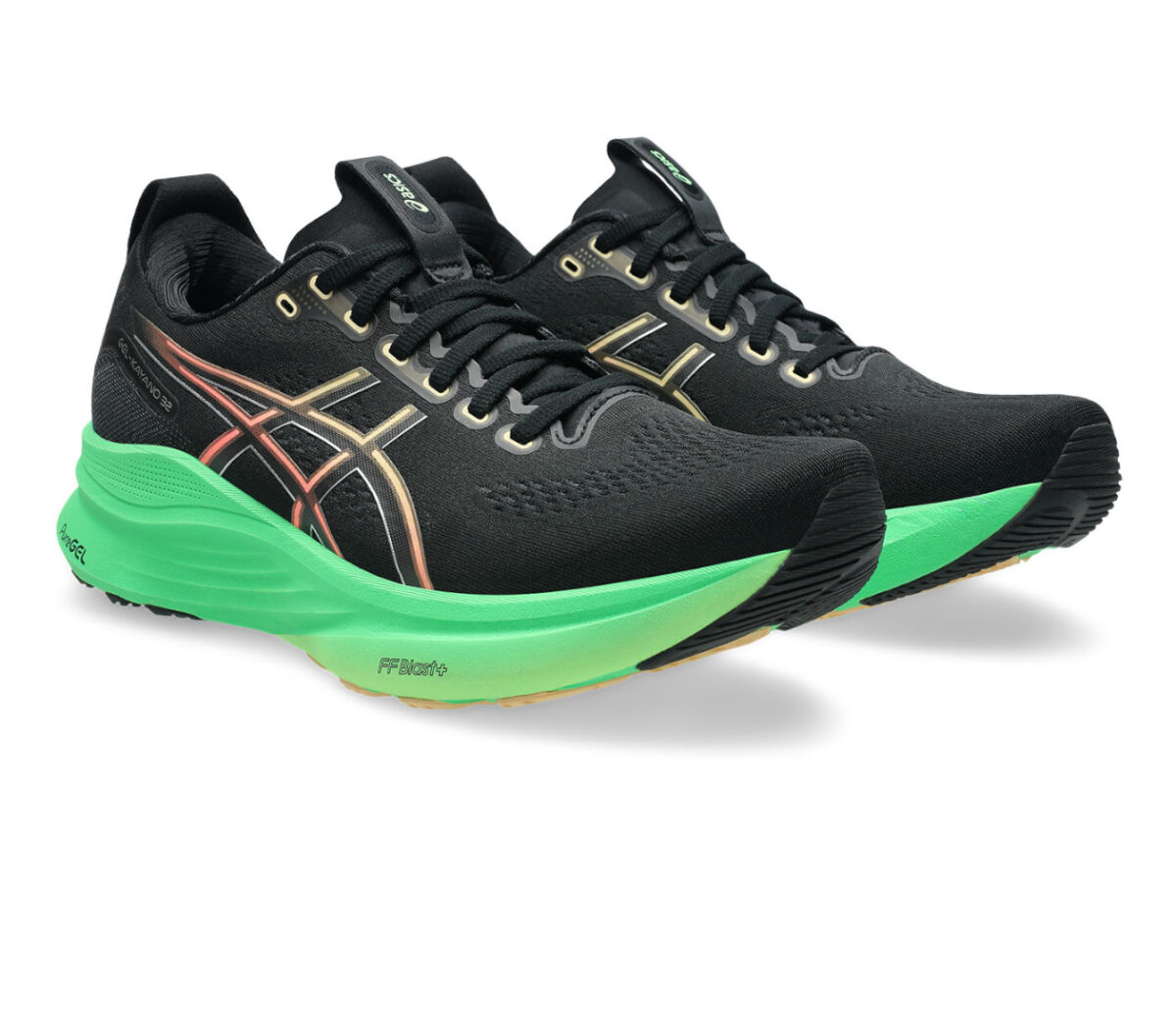 Coppia Scarpa Asics Gel Kayano 32 uomo nera verde