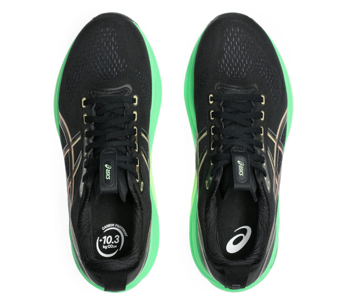 Tomaia Scarpa Asics Gel Kayano 32 uomo nera verde