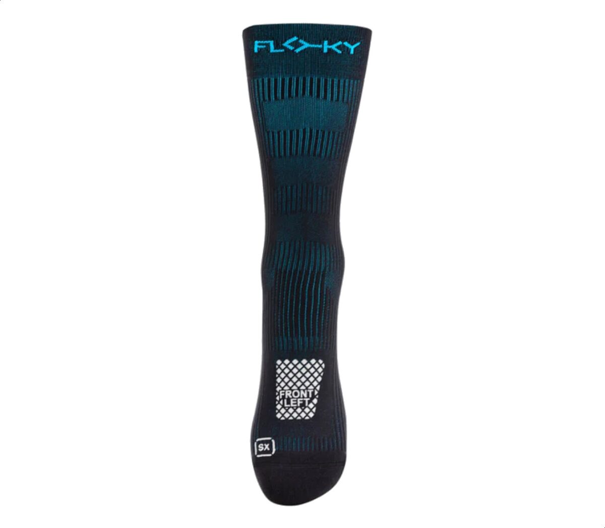 Dettaglio Calza Floky Run Up Medium 2.0 unisex BLACK ELASTIC TURQUOISE