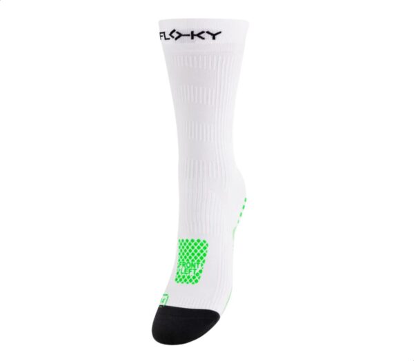 Calza Floky Run Up Medium 2.0 unisex white green fluo