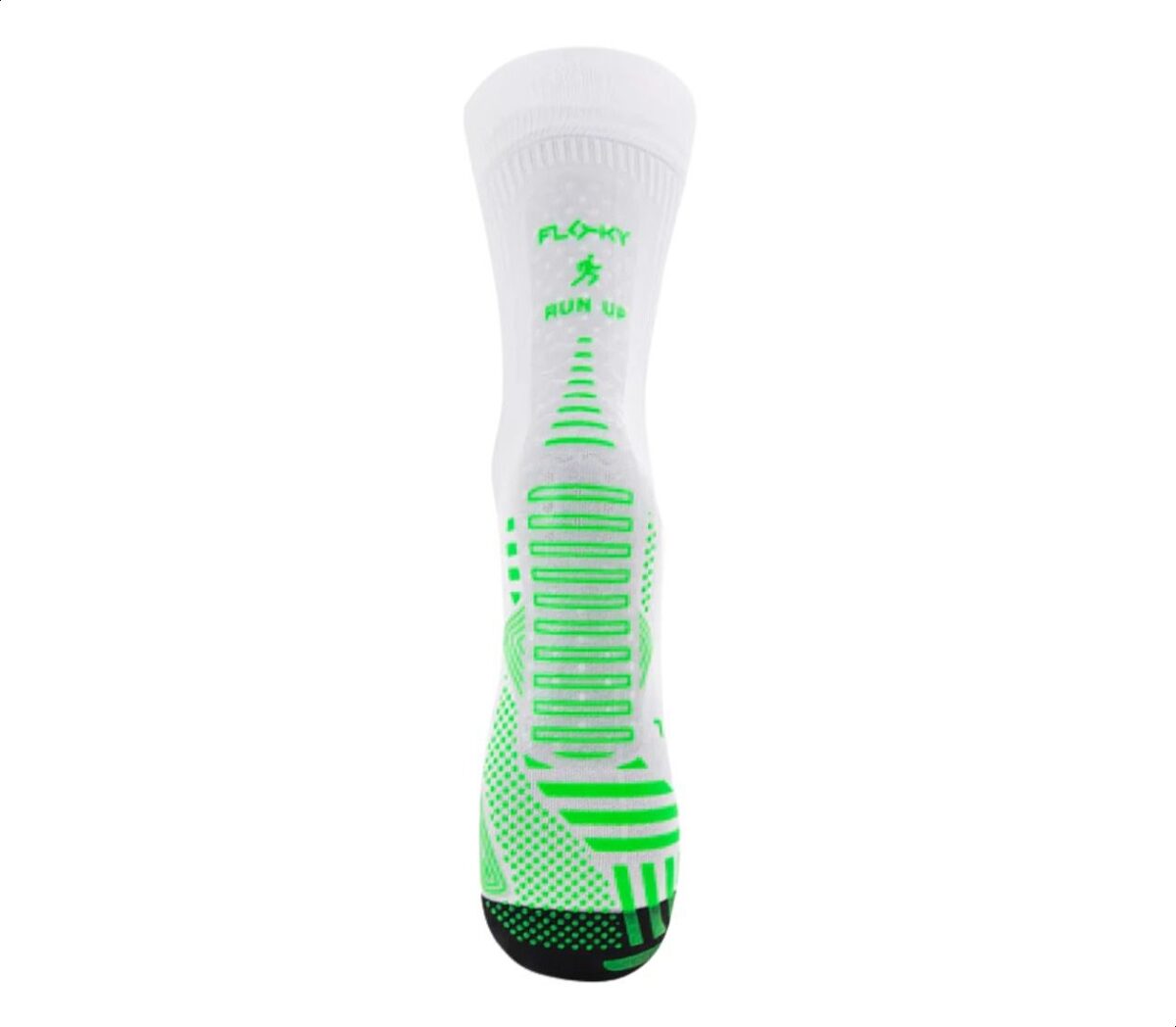 Dietro Calza Floky Run Up Medium 2.0 unisex white green fluo