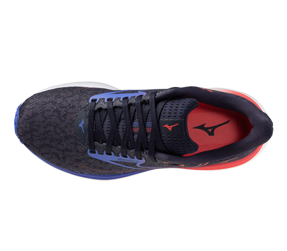 Tomaia Scarpa Mizuno Wave Rider 29 donna Odyssey Gray Iris Bloom Calypso Coral