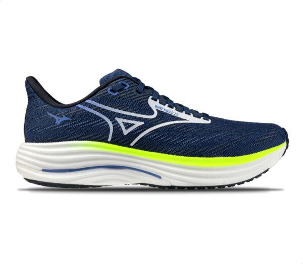 Scarpa Mizuno Wave Rider 29 uomo Estate Blue White Lightning Yellow