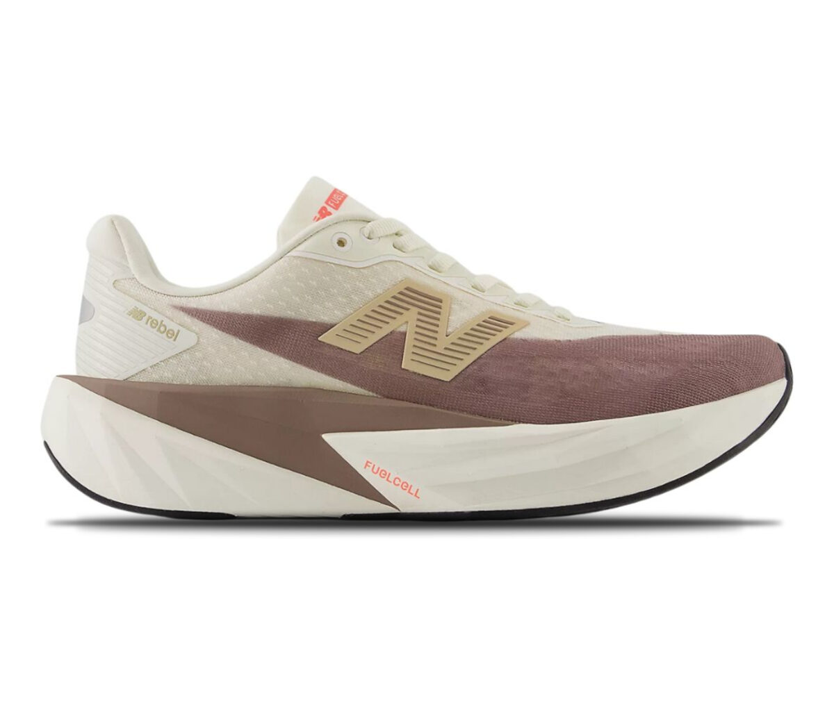 Scarpa New Balance FuelCell Rebel v5 donna beige marrone