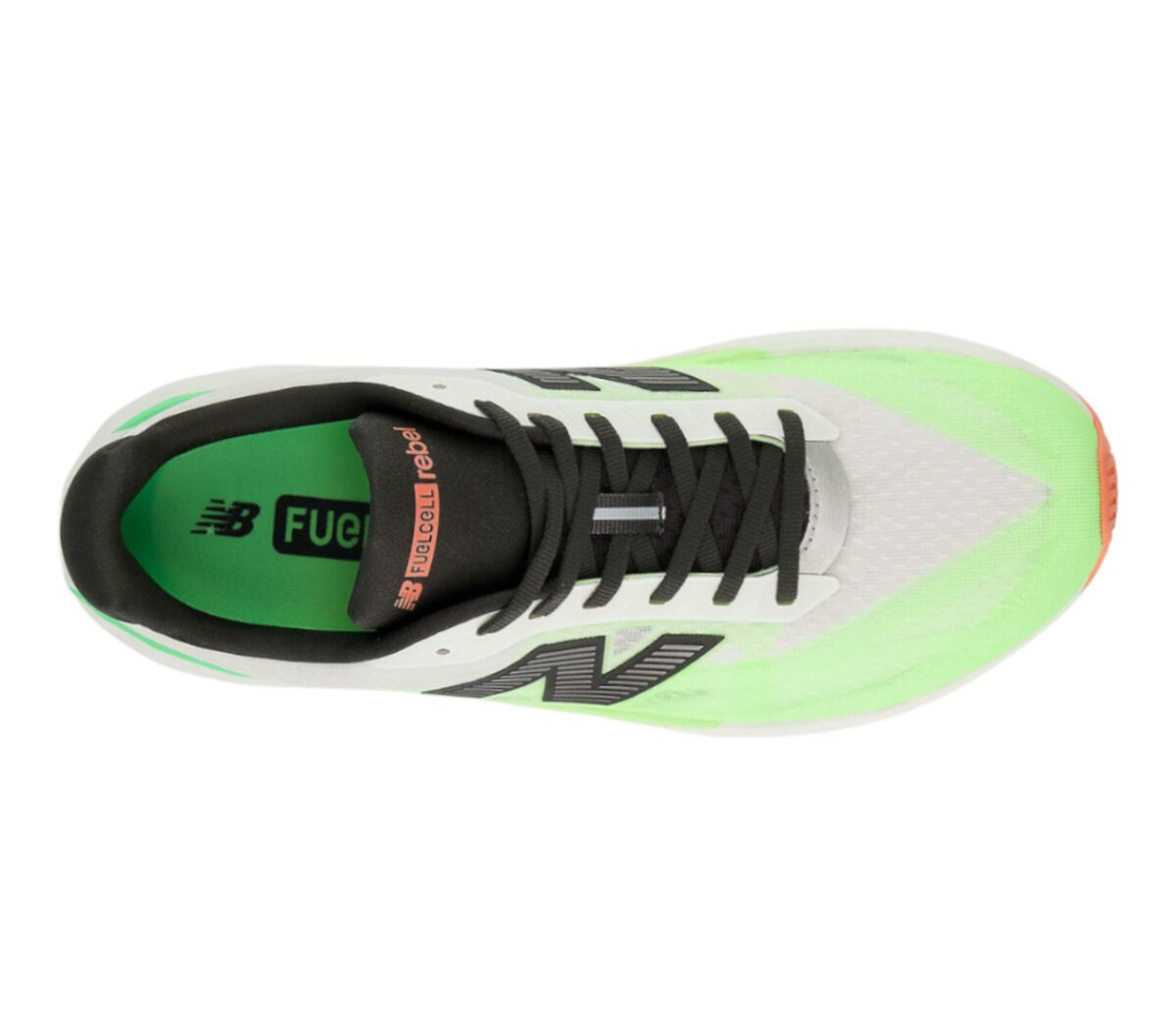 Tomaia Scarpa New Balance FuelCell Rebel v5 uomo bianca verde