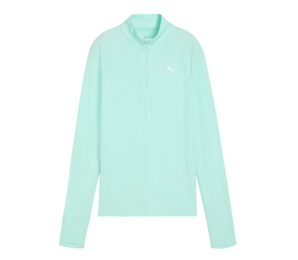 Maglia Puma Run Velocity Cloudspun ¼ Zip donna verde acqua