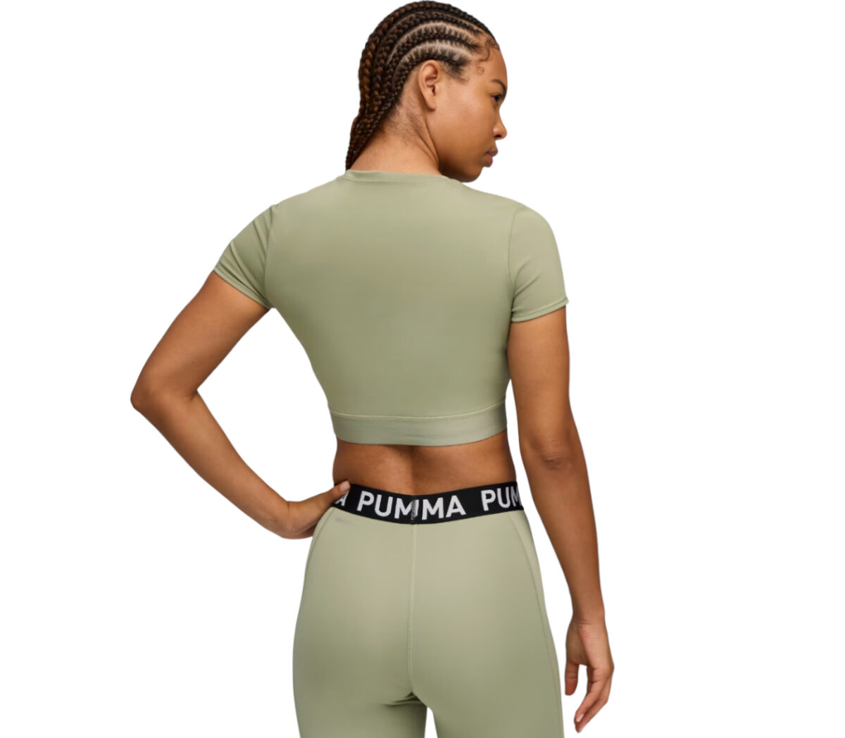 Dietro T-shirt Puma Strong Tee donna verde militare