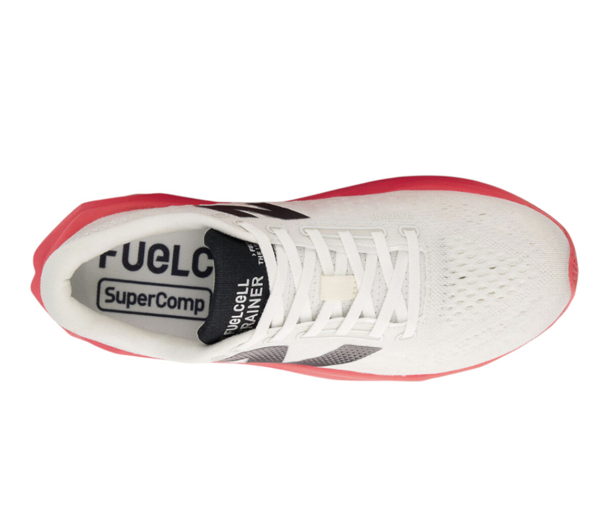 Tomaia Scarpa New Balance FuelCell SuperComp Trainer v4 uomo bianca rossa