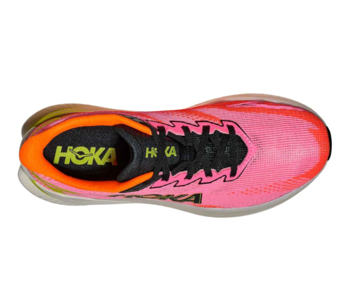 Tomaia Scarpa Hoka Mach X 3 donna neon rose neon tangerine