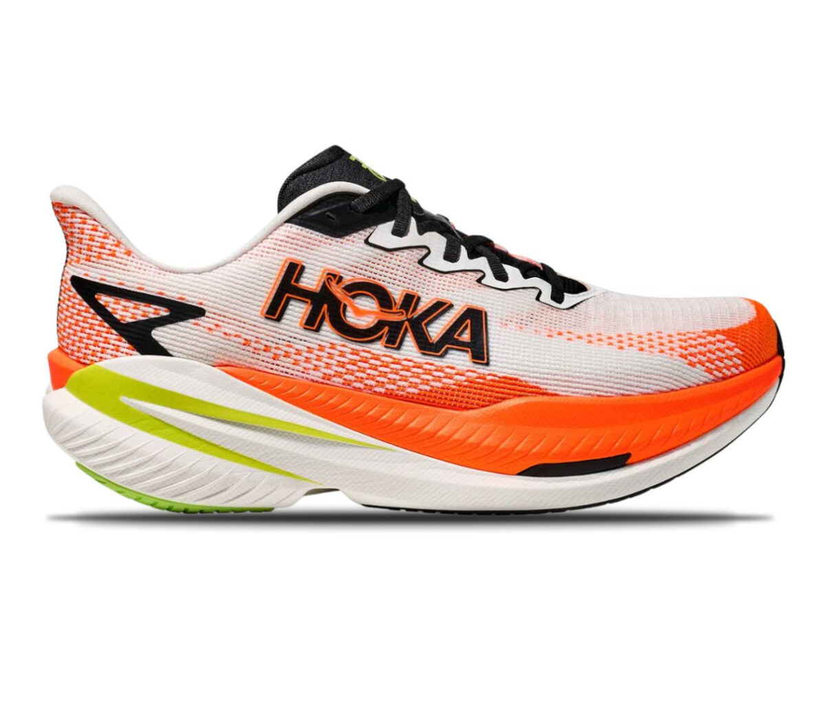 Scarpa Hoka Mach X 3 uomo white neon tangerine