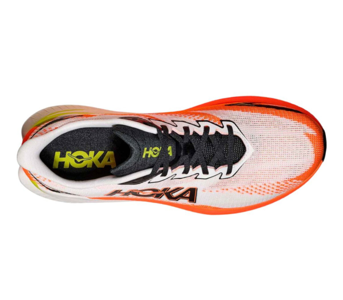 Tomaia Scarpa Hoka Mach X 3 uomo white neon tangerine