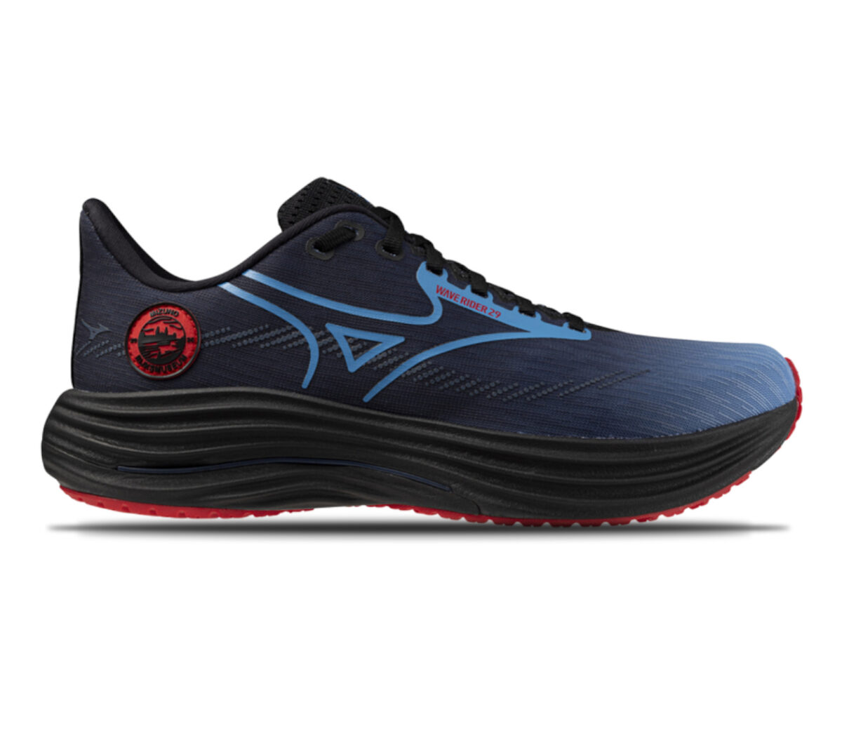 Scarpa Mizuno Wave Rider Amsterdam 29 uomo blu rossa