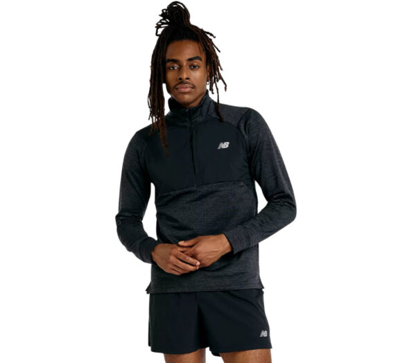 Felpa New Balance Athletics Heat Grid ½ Zip uomo nera