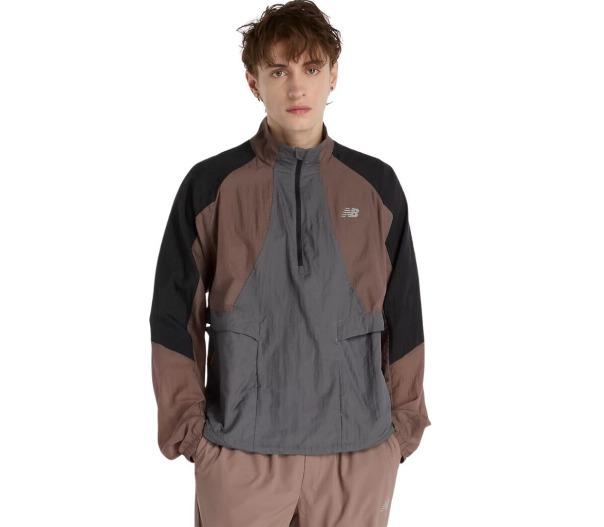 Giacca New Balance Better Run Water Resistant Jacket uomo earth shadow heather