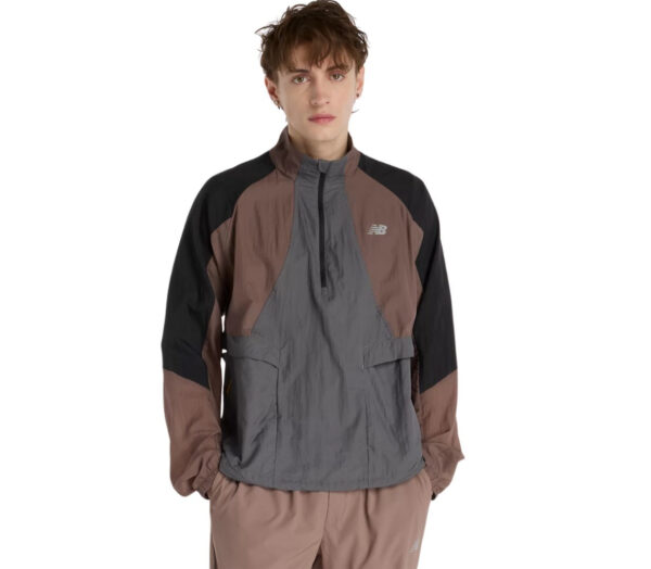 Giacca New Balance Better Run Water Resistant Jacket uomo earth shadow heather