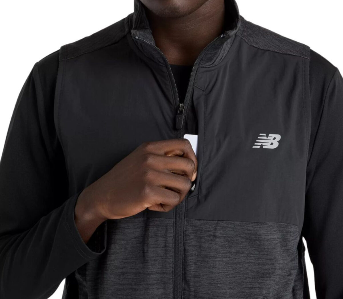 Dettaglio Gilet New Balance Heat Grid Vest uomo nero