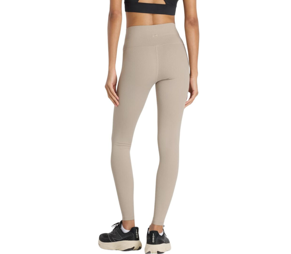 Dietro Leggings New Balance Ribbed High Rise Legging 27” donna beige