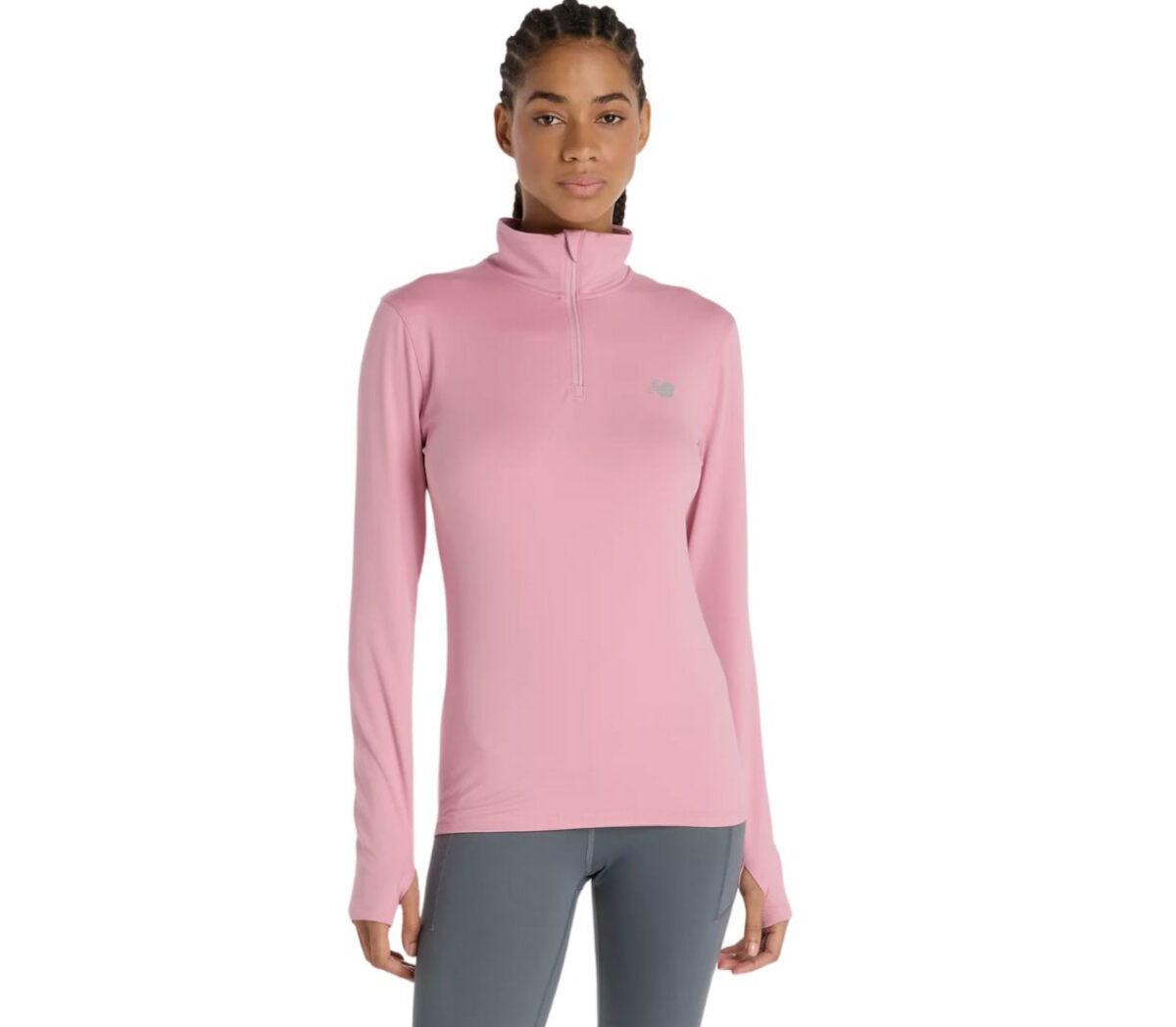 Maglia New Balance Sport Essentials Space Dye ¼ Zip donna rosa