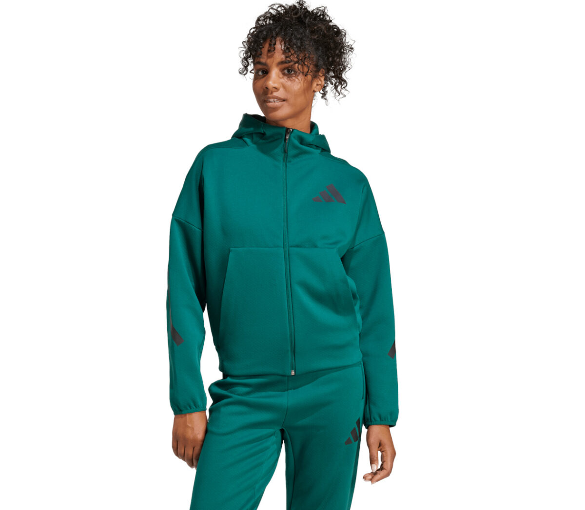 Felpa Adidas W Z.N.E. FZ donna verde smeraldo