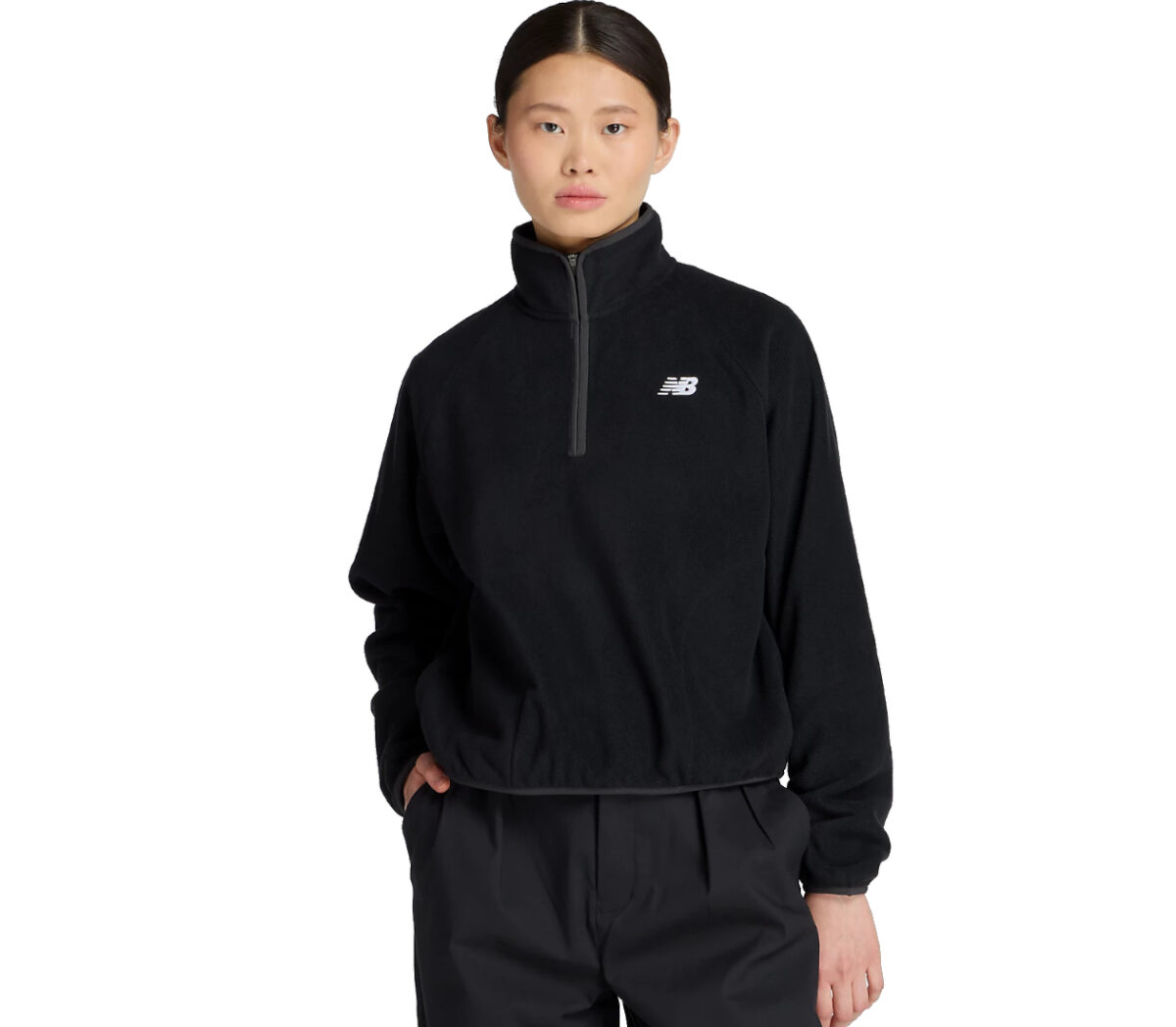Felpa New Balance Sport Polar Fleece Half Zip donna nera