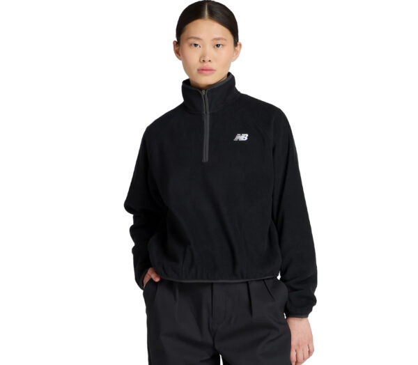 Felpa New Balance Sport Polar Fleece Half Zip donna nera
