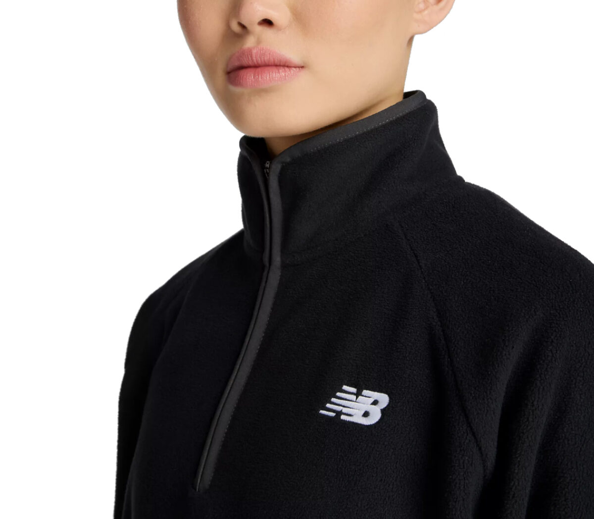 Dettaglio Felpa New Balance Sport Polar Fleece Half Zip donna nera