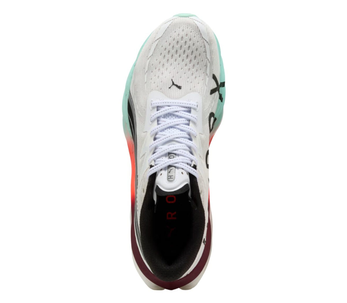 Tomaia Scarpa Puma Velocity Nitro 4 HYROX uomo White Mint Melt Glowing Red