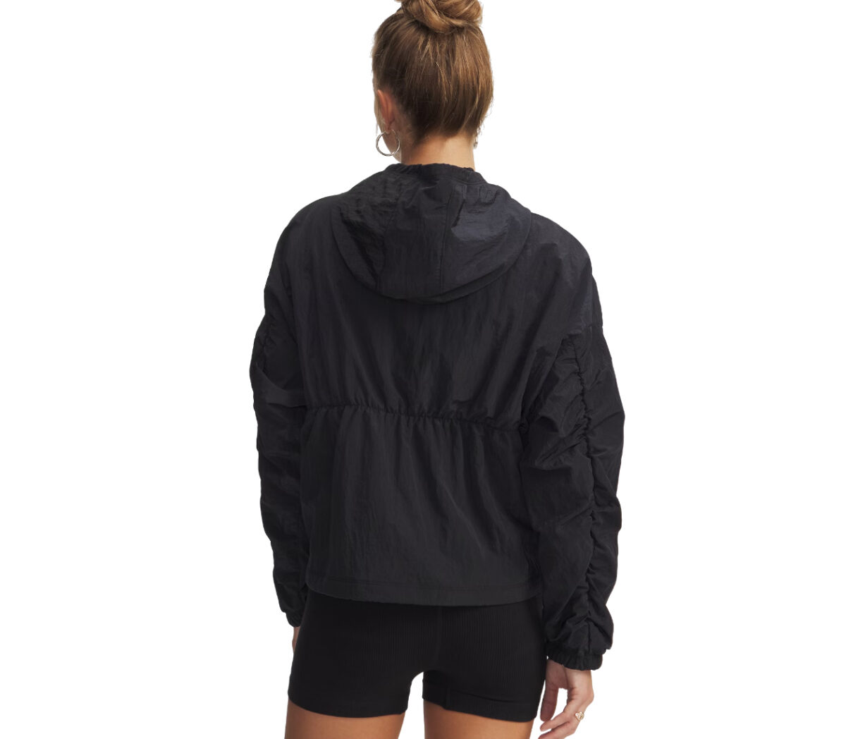 Dietro Giacca Under Armour Rival Woven Bungee FZ donna nera