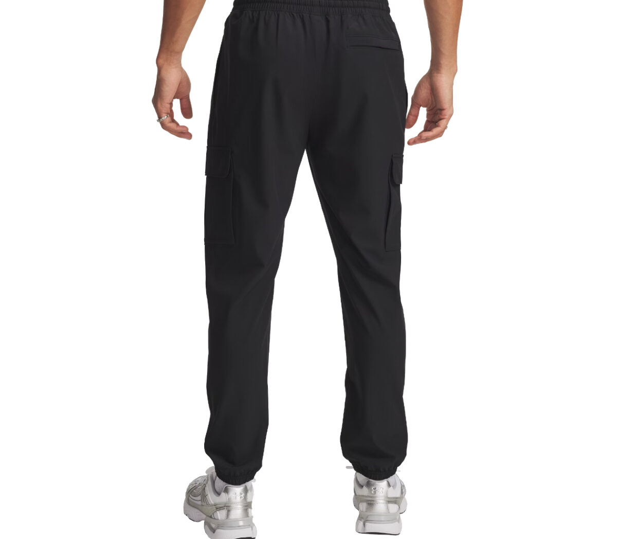 Dietro Pantaloni Under Armour Vibe Woven Cargo Pants uomo neri