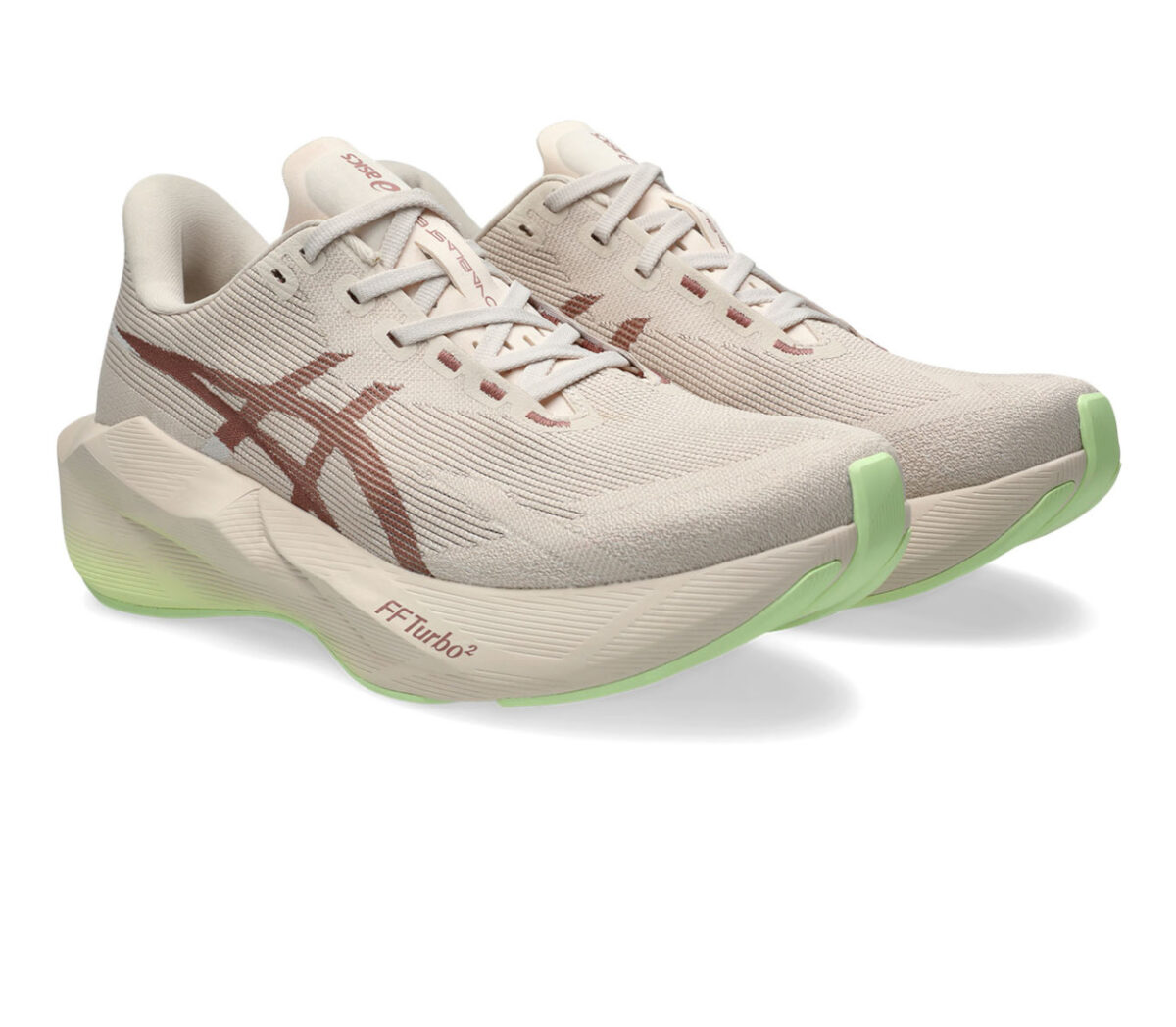 Coppia Scarpa Asics Novablast 6 donna beige verde