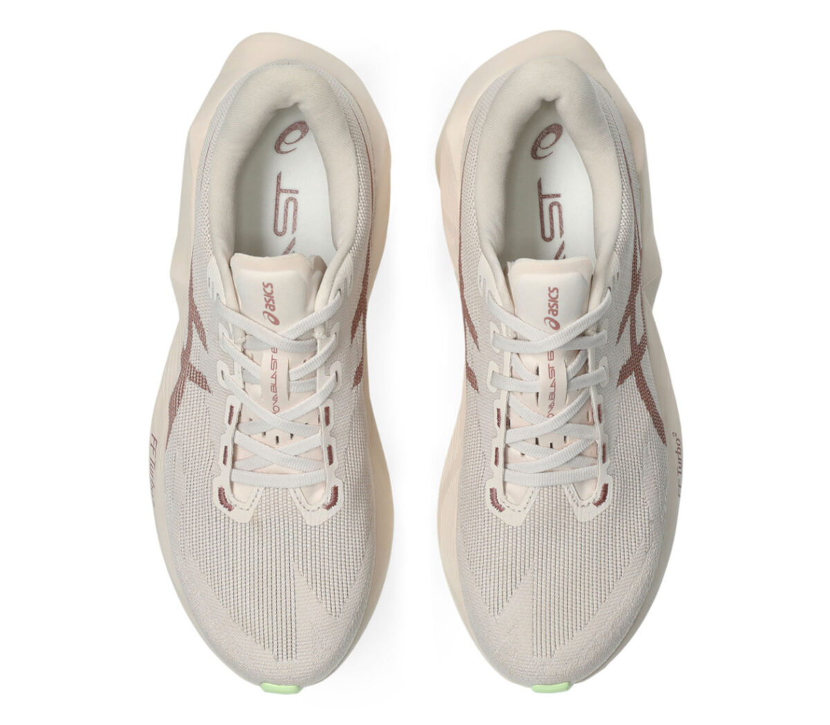 Tomaia Scarpa Asics Novablast 6 donna beige verde
